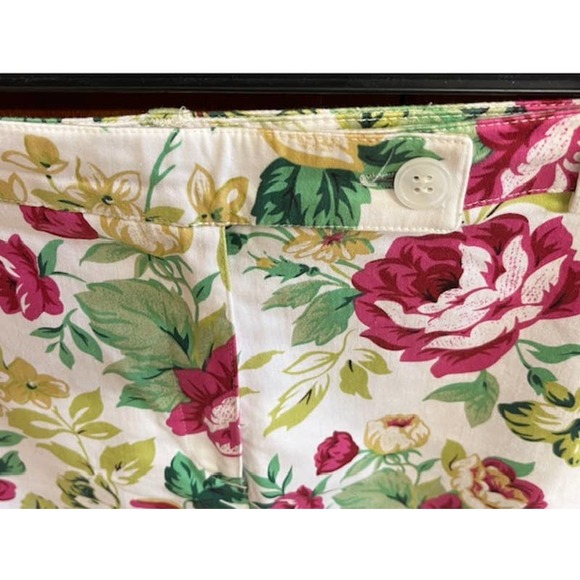 Willi Smith Floral Front Zip Cropped Stretch Pants-Size 12P - Picture 5 of 7